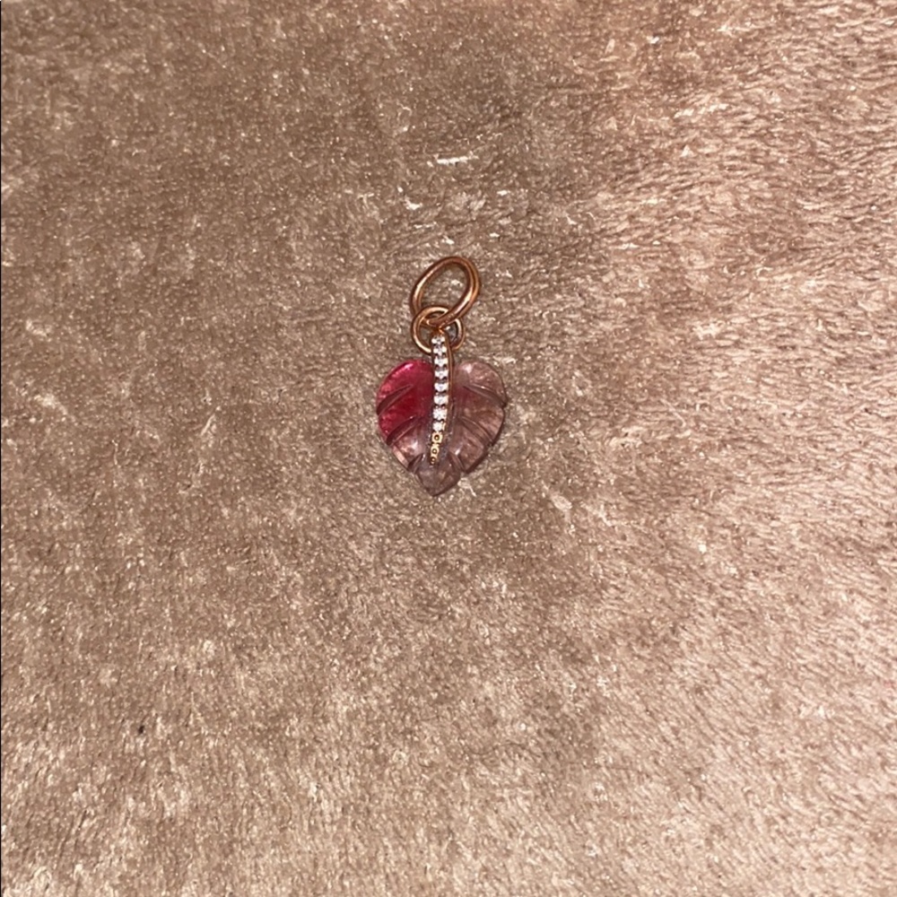 Pandora rose gold leaf pendant